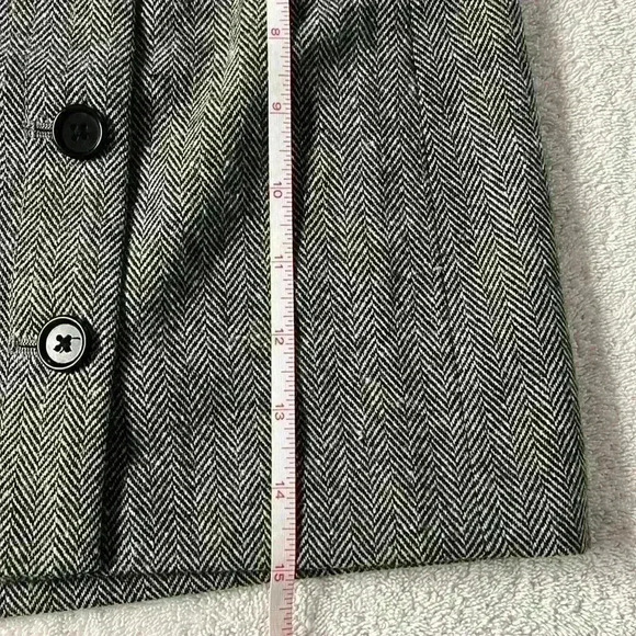 J. Crew Wool Blend Herringbone Buttons Mini Skirt NWT Sz 6 90s Preppy Academia - Picture 4 of 8